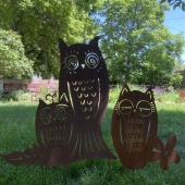 Owl family, $185- 24” H / lil guy$80 - 16”H